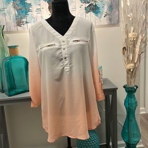 Ombré; pink to white; long blouse